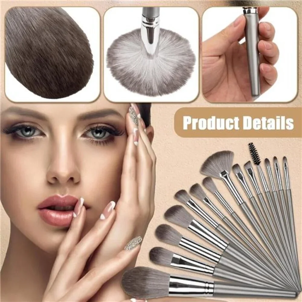 Makeup 14pc Brush Set w/ Pouch Professional Eye and Face Foundation Brush Set